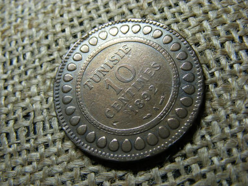 Tunézia 10 centimes, 1892