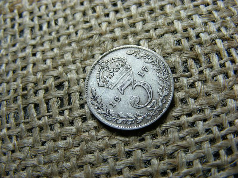 Ezüst 3 pence érme, 1917