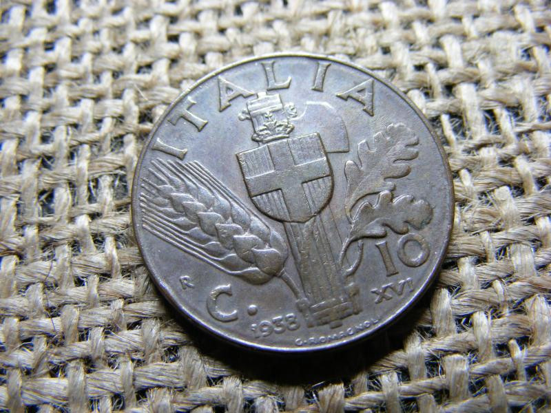Olaszország 10 centesimi, 1938