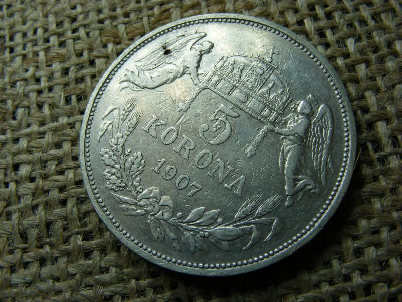 Ezüst 5 korona érme, 1907, KB
