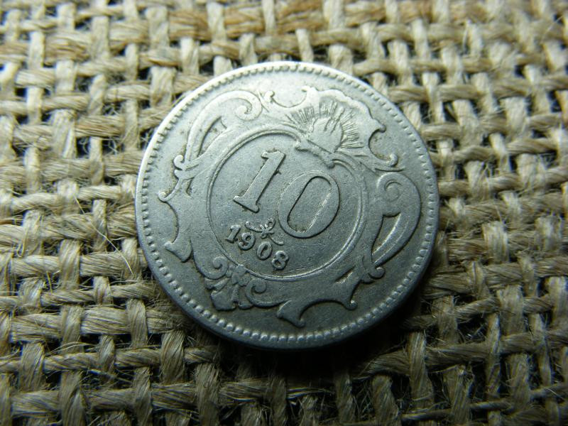 10 heller, 1908, Korona pénzrendszer