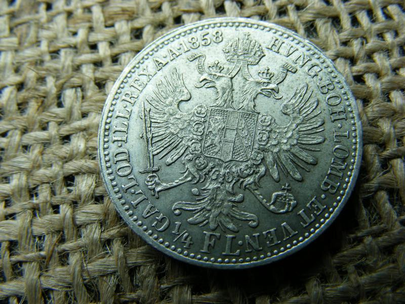Ezüst 1/4 forint, 1858, Ferenc József
