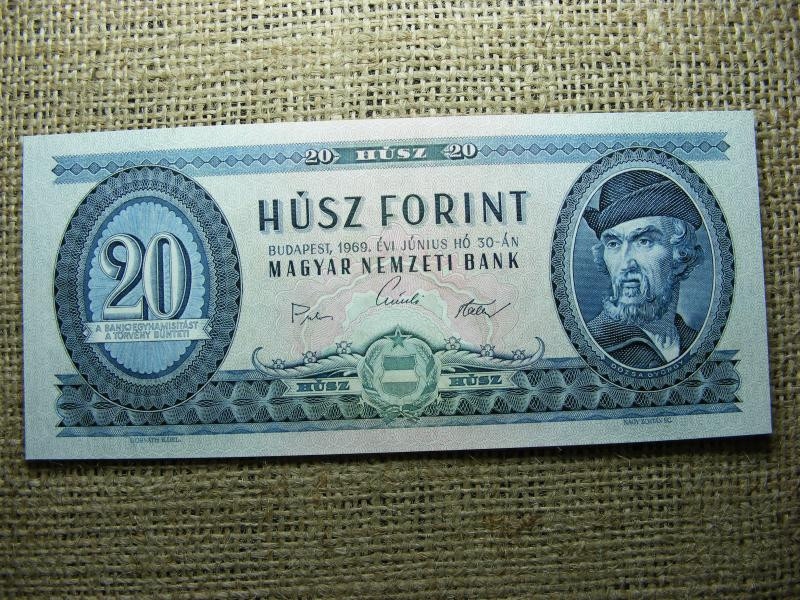 20 forintos bankjegy, 1969, hajtatlan