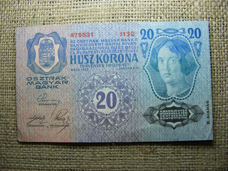 20 korona bankjegy, 1913, DÖ