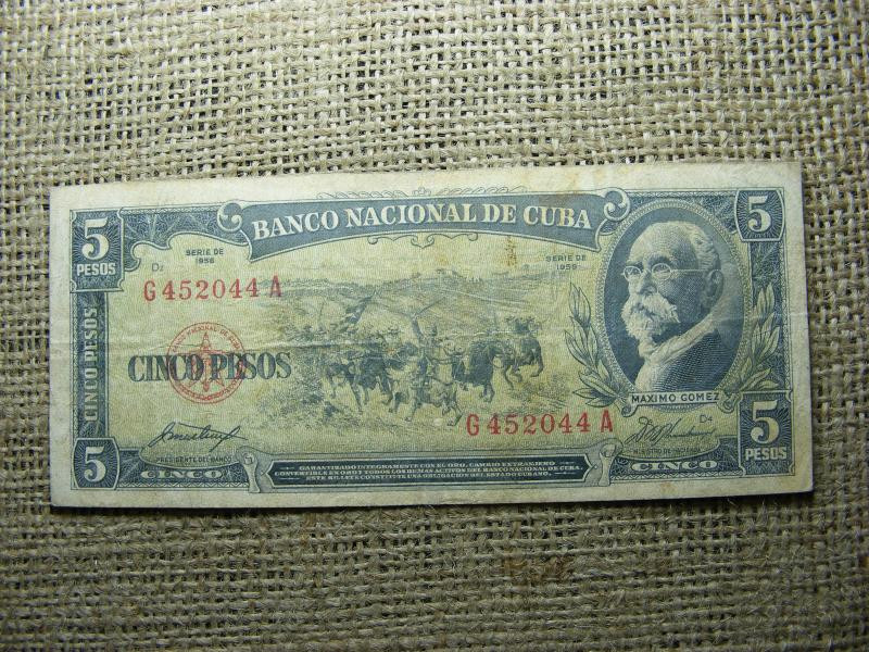 Kuba 5 pesos bankjegy, 1958, peso
