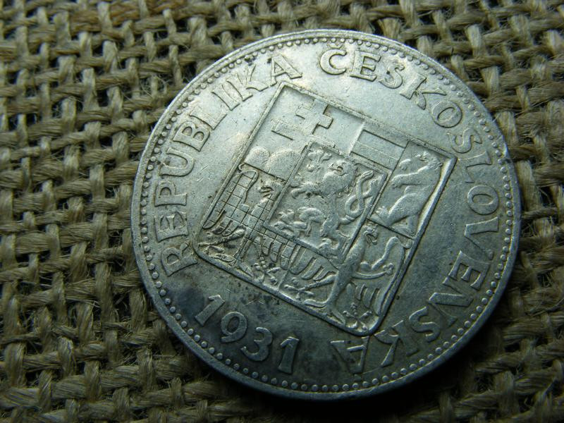 Csehszlovákia, 10 korona, 1931, ezüst