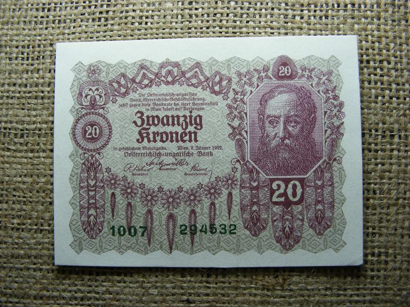 20 koronás bankjegy, 1922