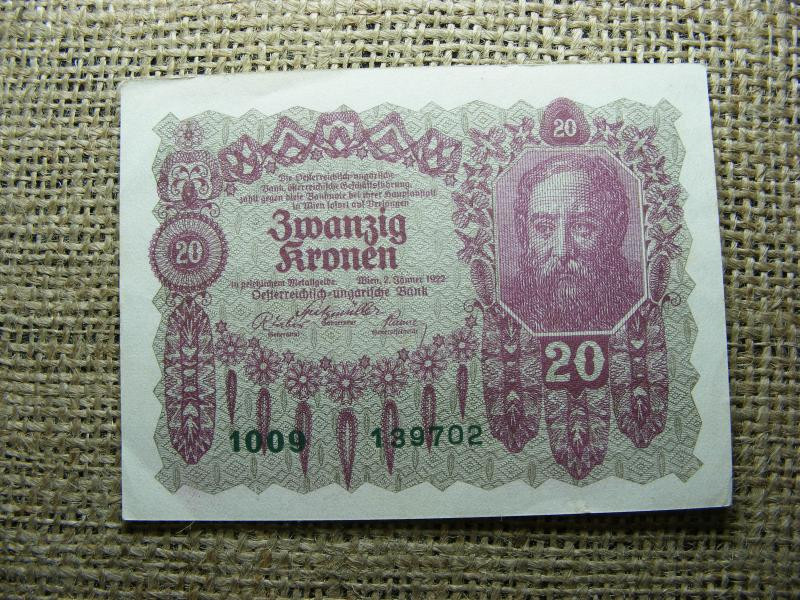 20 korona bankjegy, 1922