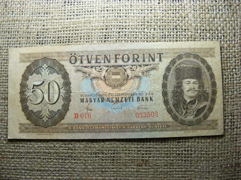 50 forintos bankjegy, 1965, sorszám eltérő
