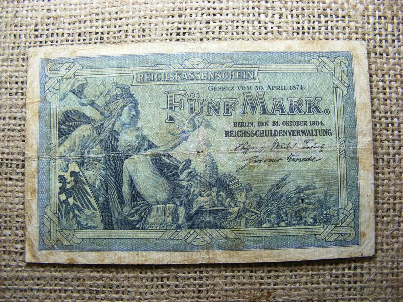 Németország, 5 márka, 1904, bankjegy