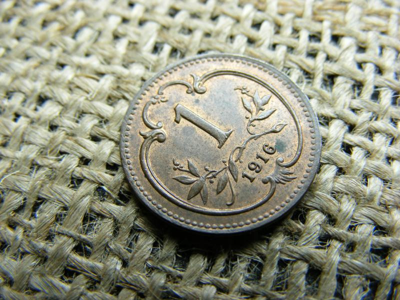 1 Heller 1916, Címerpajzs, Verdefényes