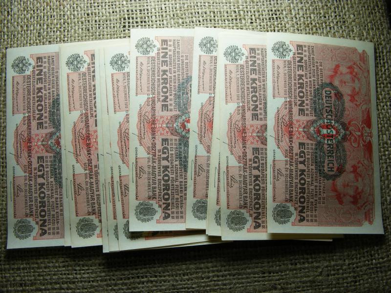 1 korona, 1916, DÖ, 15 db hajtatlan, sorszámkövető