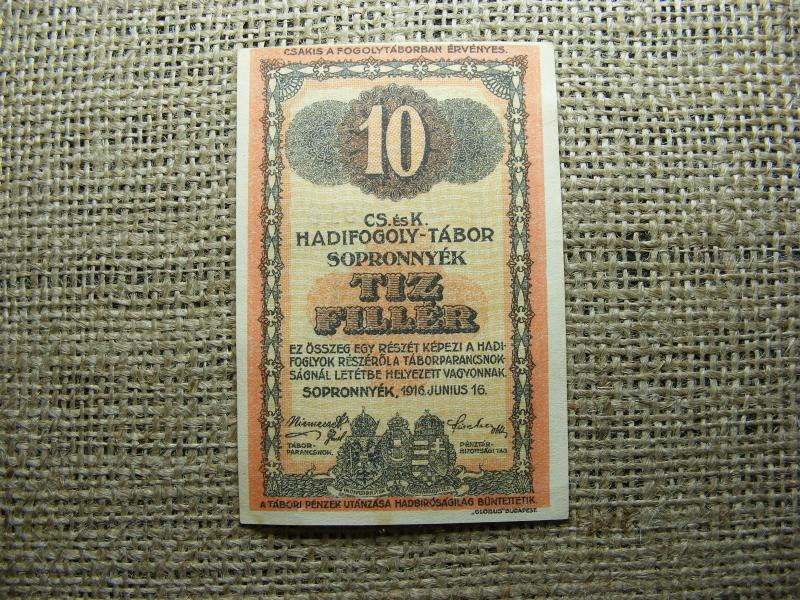 10 fillér papírpénz, 1916, Sopronnyék