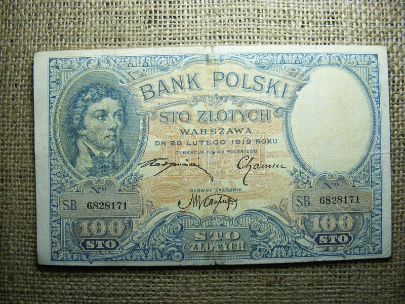 Lengyelország 100 zlotych, 1919, papírpénz