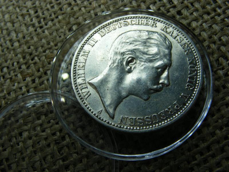 Wilhelm, 3 márka, 1909 A, ezüst