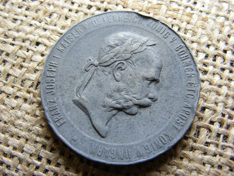 Ferenc József hadiérem, 1873, cink, fül hiányzik