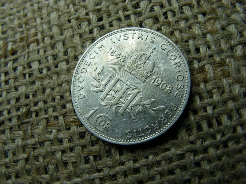Ezüst 1 korona érme, 1908, Corona