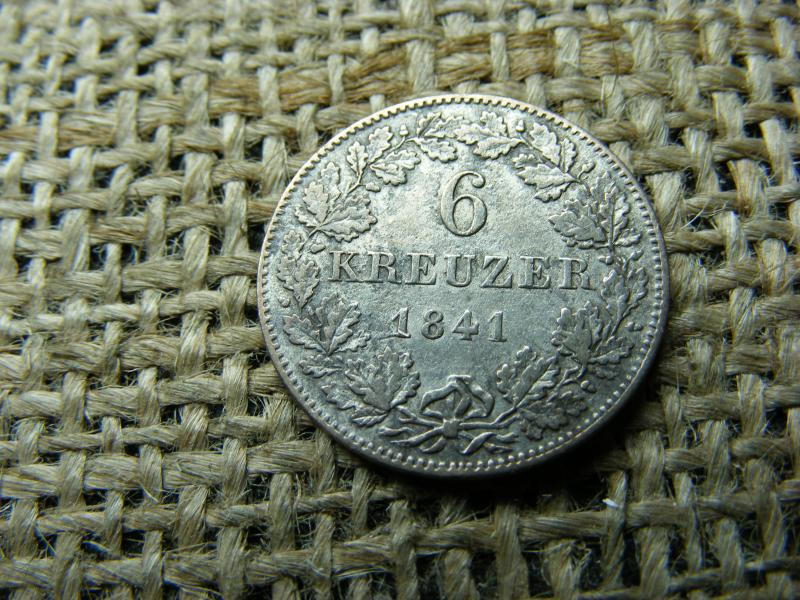 Ezüst 6 krajcár érme, 1841, kreuzer