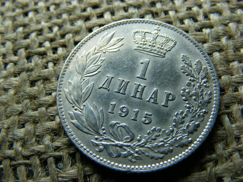 Szerbia, 1 dinár, 1915, ezüst