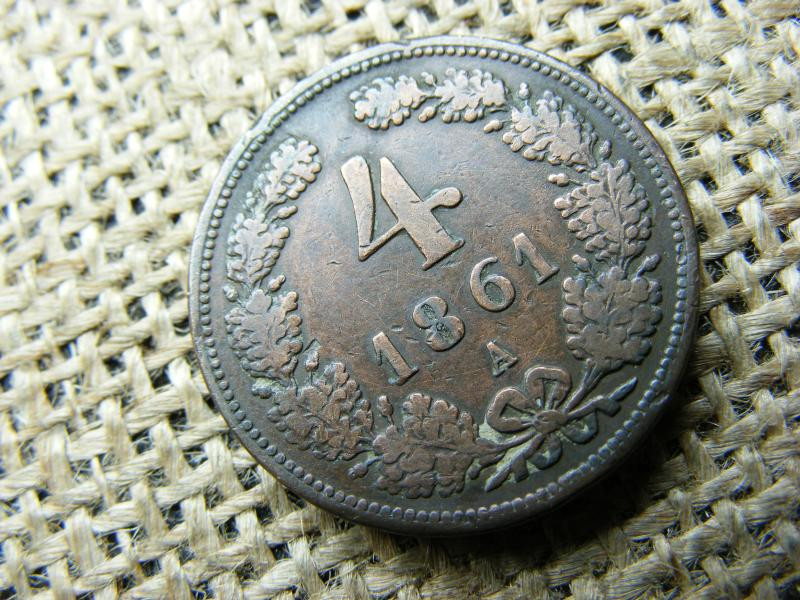 4 krajcár 1861 A, Ferenc József koronaérme