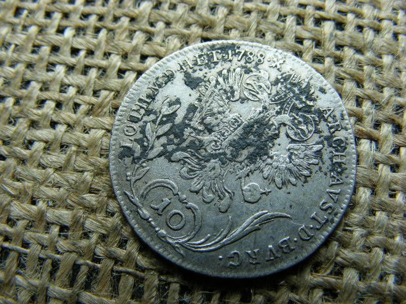 József, ezüst 10 krajcár, 1788 B, tisztítandó