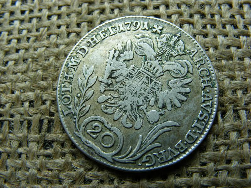 Lipót II. 20 krajcár, 1791, ezüst