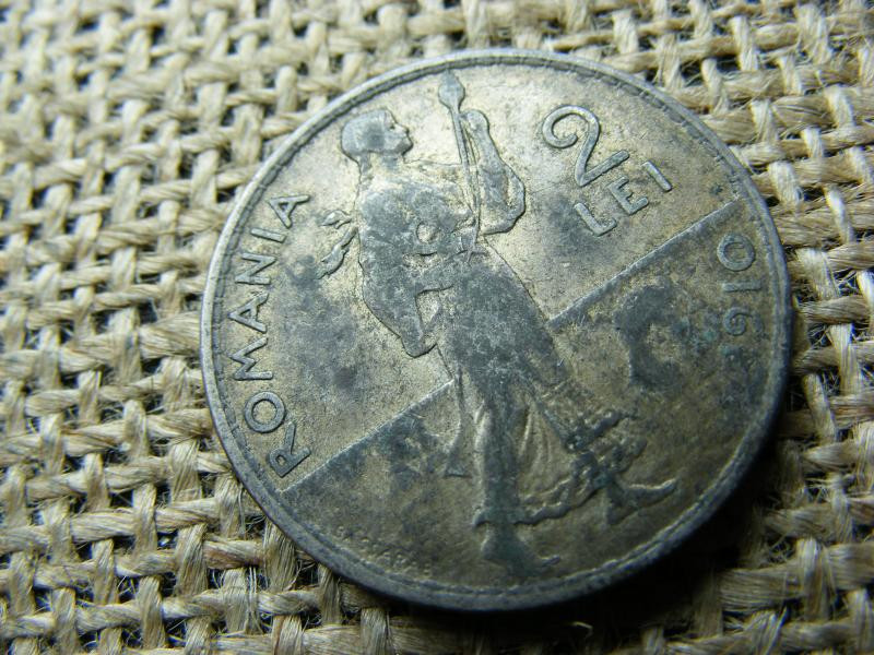 Románia, 2 lei, 1910, ezüst