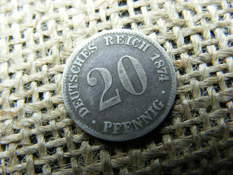 Németország, 20 pfennig, 1874 C, ezüst