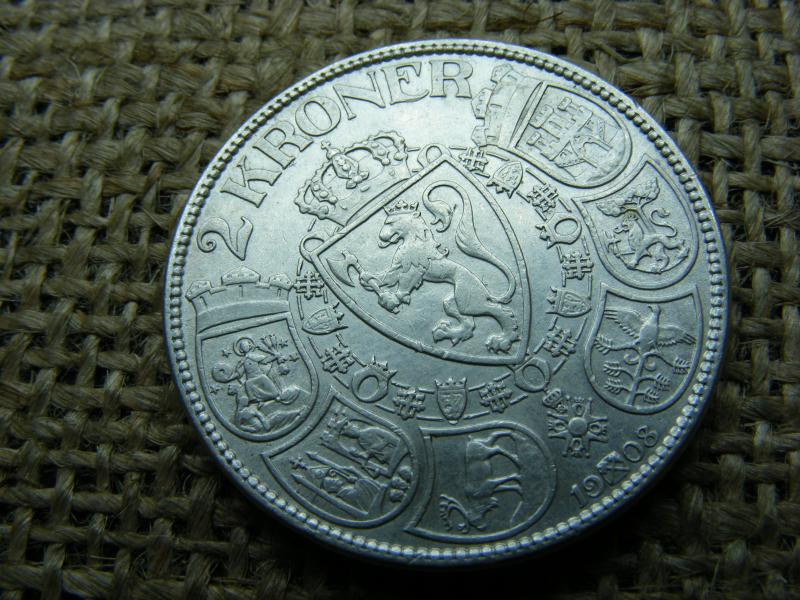 Norvégia, 2 kroner, 1908, korona, ritkább