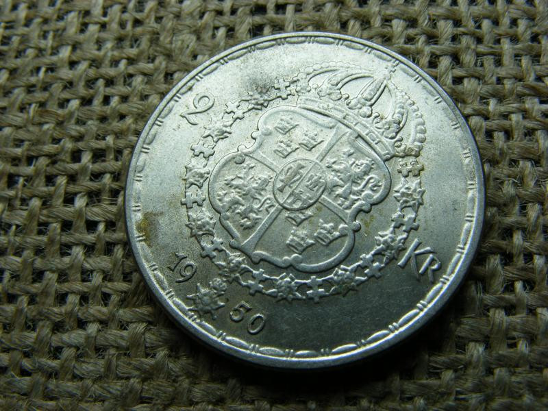 Svédország, 2 korona, 1950, ezüst