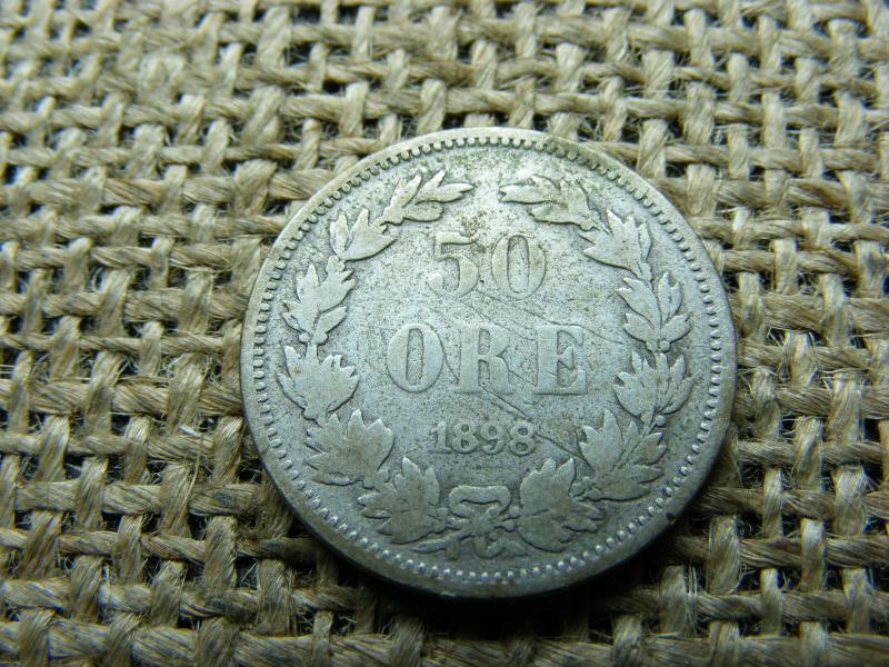 Svédország, 50 öre, 1898, ezüst