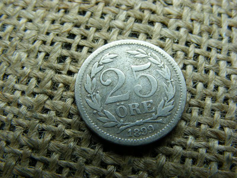 Svédország, 25 öre, 1899, ezüst