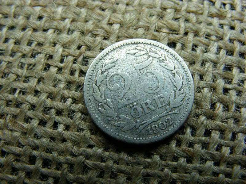 Svédország, 25 öre, 1902, ezüst