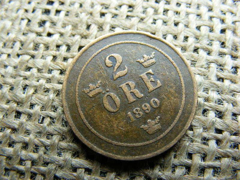 Svédország, 2 öre 1890, rézpénz