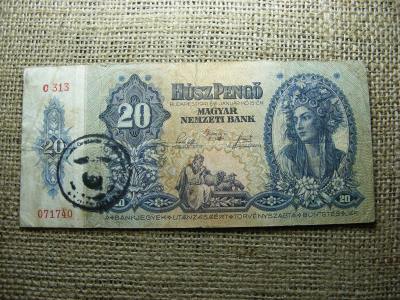 20 pengő, 1941, Náci felülbélyegzéssel