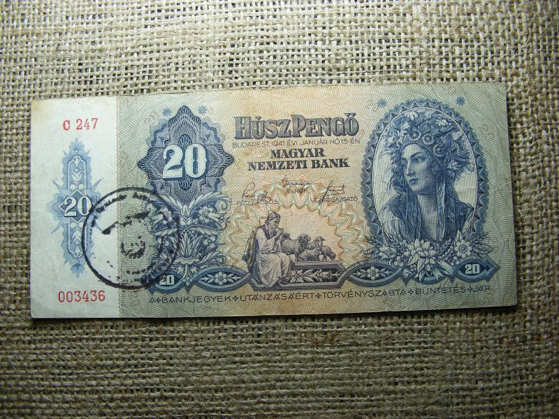 20 pengő, 1941, Náci felülbélyegzéssel