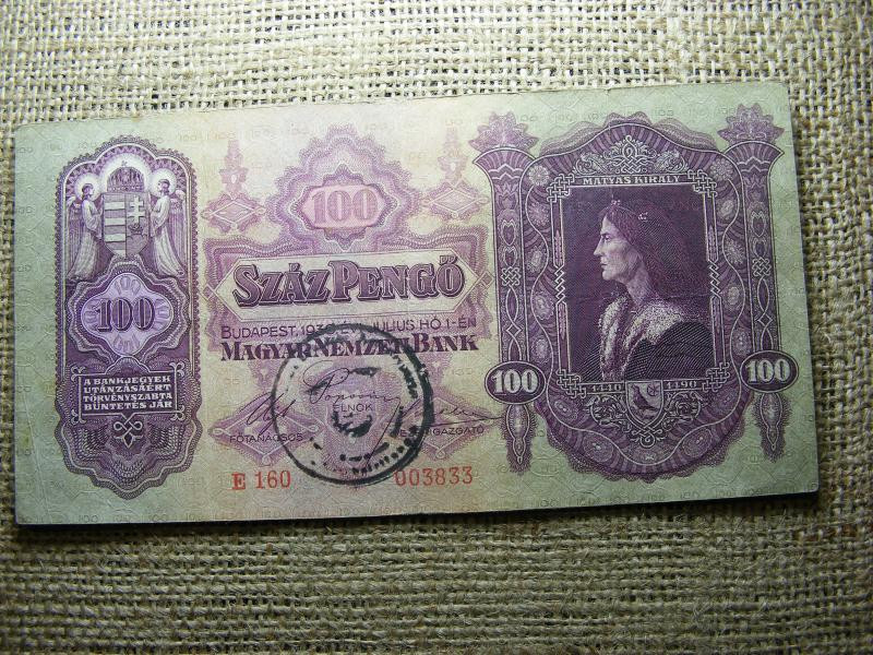 100 pengő, 1930, Náci felülbélyegzéssel
