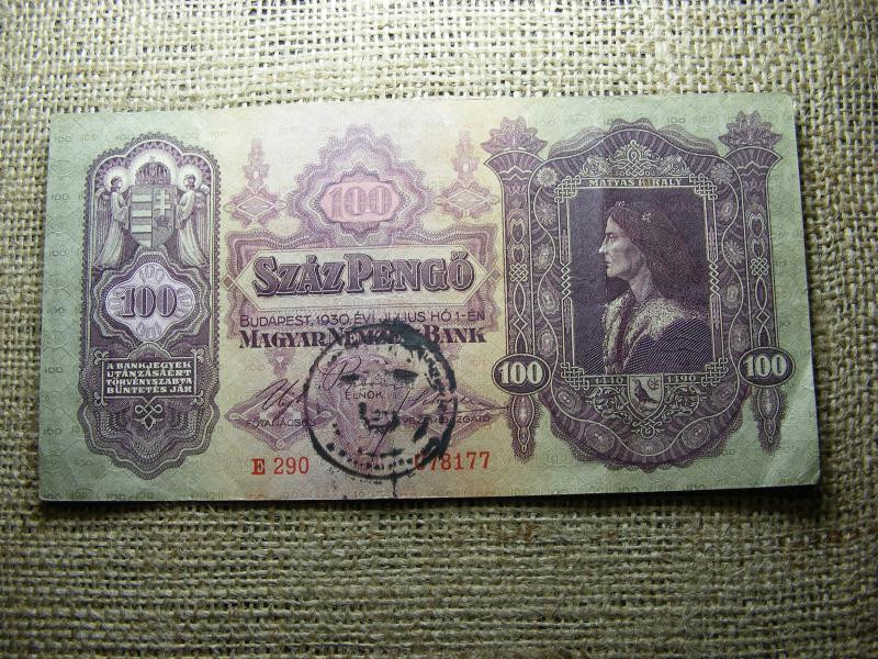 100 pengő, 1930, Náci felülbélyegzéssel