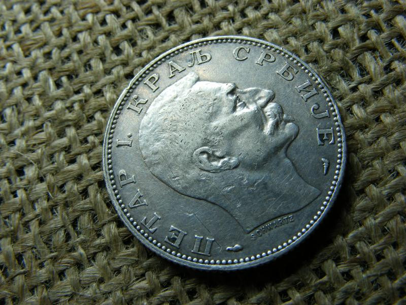 Szerbia, 2 dinár, 1915, ezüst