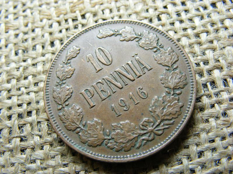 Finnország 10 pennia, 1916
