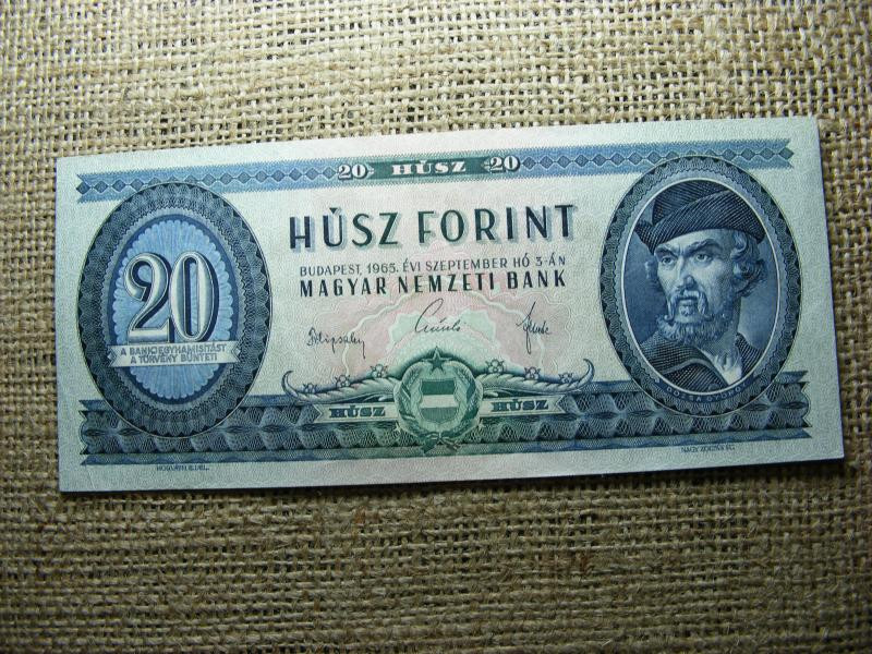 20 forintos bankjegy, 1965, VF+