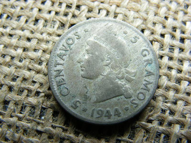 Dominika, 5 centavos, 1944, ezüst