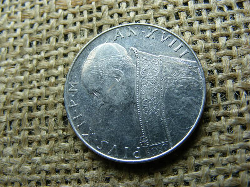 Vatikán 100 lira, 1956