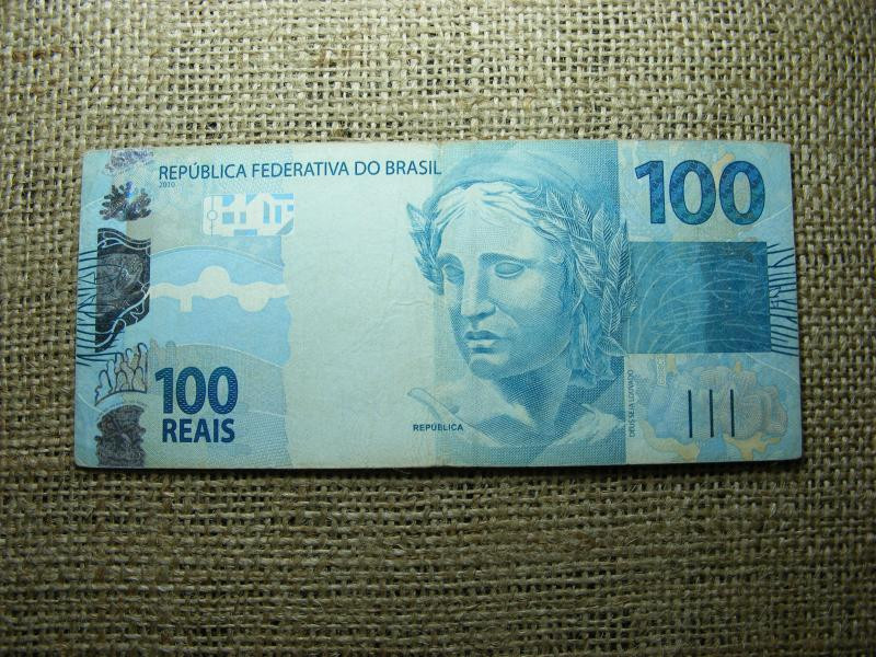 Brazília 100 reál bankjegy, 2011-2014, F (A1)