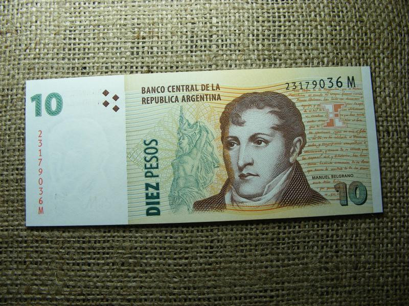 Argentína 10 peso, 2010-2012, UNC