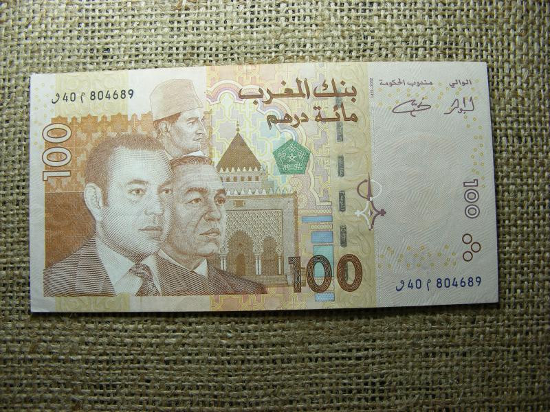 Marokkó 100 dirhams bankjegy, 2002, VF+