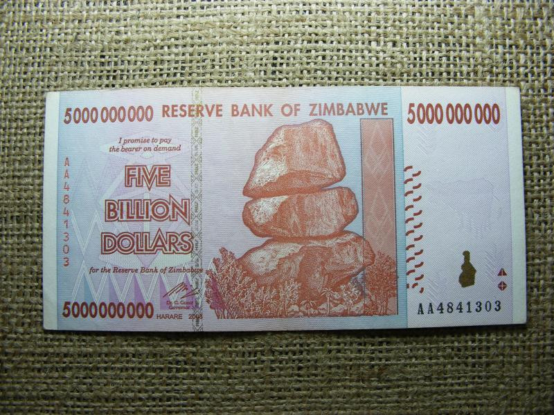 Zimbabwe 5000000000 dolláros bankjegy, 2008, VF