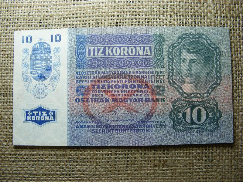10 korona bankjegy, 1915, nagyon szép állapot