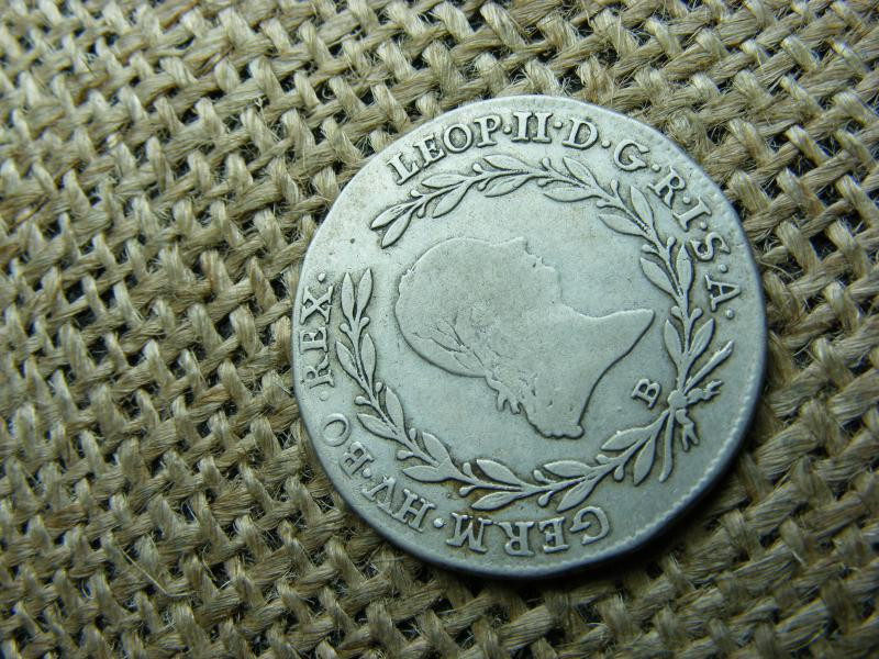 II. Lipót ezüst 20 krajcár, 1792 B, ritka