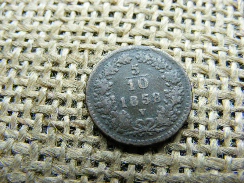 5/10 Krajcár 1858 V, Ferenc József kori érme
